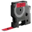 Ruban pour titreuse D1 - 7 m x 12 mm - Texte noir sur fond rouge - Dymo 