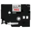 Ruban 8m x 12 mm - BROTHER TZ 232 - texte rouge sur fond blanc 