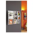 Pr&eacute;sentoir mural aluminium Quick Fit - PAPERFLOW - 4 cases A4 