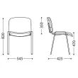 Chaise confort Iso non feu - Bleu 