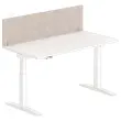 Cloisonnette acoustique pour bureau - L.160 - Gris et pince alu