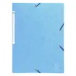 Chemises &agrave; &eacute;lastiques carte lustr&eacute;e 3 rabats monobloc - Turquoise - EXACOMPTA 