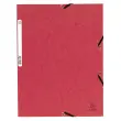 Chemise à élastique 3 rabats carte lustrée 355gm² - A4 - Rouge - EXACOMPTA