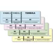 Bloc tombola 100 feuilleslets num&eacute;rot&eacute;s de 3 volets - Format 4,8 x 15 cm - Couleurs assorties - Exacompta 