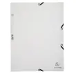 Chemise 3 rabats &agrave; &eacute;lastiques carte lustr&eacute;e 400g/m2 - A4 - Blanc - EXACOMPTA 