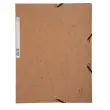 Chemise 3 rabats &agrave; &eacute;lastiques carte lustr&eacute;e 400g/m2 - A4 - Tabac - EXACOMPTA 