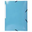 Chemise à élastiques 3 rabats Maxi capacity carte lustrée pelliculée 425gm² Iderama A4 - Bleu clair - EXACOMPTA