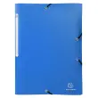 Chemise à élastiques 3 rabats PP OPAK - A4 - Bleu - EXACOMPTA