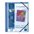 Chemise à élastiques 3 rabats polypropylène opaque Krea Cover - A4 - Bleu - EXACOMPTA