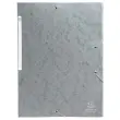 Chemises à élastiques carte lustrée 3 rabats monobloc - Gris - EXACOMPTA