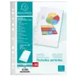 Sachet de 100 pochettes perforées polypropylène grainé 5/100e - A4 - Cristal - EXACOMPTA