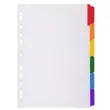 Intercalaires carte blanche 160g avec onglets couleurs renforcés - 6 positions - A4 - Blanc - EXACOMPTA
