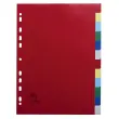 Intercalaires polypropyl&egrave;ne souple 12 positions - A4 - Couleurs assorties - EXACOMPTA 