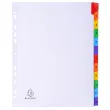 Intercalaires Imprimés numériques carte blanche 160g- 12 positions - A4 Maxi - Blanc - EXACOMPTA