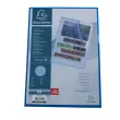 Sachet 10 pochettes coin polypropyl&egrave;ne grain&eacute; 12/100e - A4 - Bleu - Exacompta 