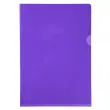 Sachet de 10 pochettes coin PVC lisse haute r&eacute;sistance 13/100e - A4 - Violet - Exacompta 