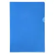 Sachet de 10 pochettes coin PVC lisse haute r&eacute;sistance 13/100e - A4 - Bleu - Exacompta 