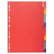 Intercalaires Carte lustr&eacute;e 225g avec onglets renforc&eacute;s - 12 positions - A4 - EXACOMPTA 