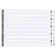 Intercalaires imprim&eacute;s &agrave; touches plastifi&eacute;es - 5 touches 1 &agrave; 5 - A3 - Blanc - EXACOMPTA 