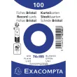 Paquet 100 fiches sous film - bristol uni non perfor&eacute; 74x105mm - Blanc - EXACOMPTA 