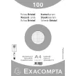 Paquet 100 fiches sous film - bristol quadrillé 5 x 5 non perforé 210 x 297 mm - Blanc - Exacompta