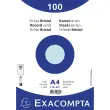 Paquet 100 fiches sous film - bristol uni non perfor&eacute; 210x297mm - Azur - EXACOMPTA 