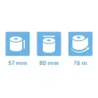 Bobine pour caisse et balance 57x80 mm - 1 pli thermique 55g/m2 sans BPA. - EXACOMPTA