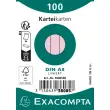 Paquet 100 fiches sous film - bristol lign&eacute; non perfor&eacute; 55x74mm - Rose - EXACOMPTA 