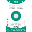 Paquet 100 fiches sous film - bristol quadrillé 5x5 perforé 125x200mm - Blanc - EXACOMPTA