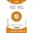 Paquet 100 fiches sous film - bristol quadrillé 5x5 perforé - 125x200mm - Couleurs assorties - EXACOMPTA