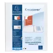 Classeur personnalisable rigide 2 poches KreaCover® - 2 anneaux en D 40mm - A4 maxi - Blanc - EXACOMPTA