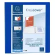 Classeur PP personnalisable Kreacover - 4 anneaux en D 40mm - A4 maxi - Bleu - EXACOMPTA