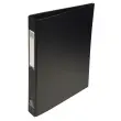 Classeur rembord&eacute; polypropyl&egrave;ne 4 anneaux ronds de 25mm sur 3eme de couverture - Noir - EXACOMPTA 