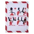 Pochette d'affichage magn&eacute;tique de s&eacute;curit&eacute; A4 - Blanc/rouge - Exacompta 