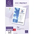 Sachet de 10 &eacute;tuis de protection simples PVC lisse 20/100e - A4 maxi - Cristal - EXACOMPTA 
