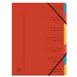 Trieur agrafé avec élastiques 7 compartiments - Rouge - EXACOMPTA