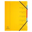 Trieur agraf&eacute; avec &eacute;lastiques 7 compartiments - Jaune - EXACOMPTA 