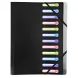 Trieur polypropylène 3 rabats 12 compartiments OPAK - Noir - EXACOMPTA