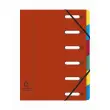 Trieur HARMONIKA® à fenêtres avec élastiques véritable carte lustrée 6 compartiments - Rouge - EXACOMPTA