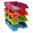 Set de 4 corbeilles à courrier COMBO MIDI Aquarel - Couleurs assorties - EXACOMPTA
