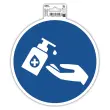Panneau adhesif "D&eacute;sinfection mains obligatoire" - 20cm - EXACOMPTA 