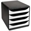 Caisson individuel - 4 tiroirs - Noir et blanc - EXACOMPTA 