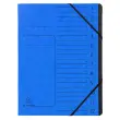 Trieur agraf&eacute; 12 compartiments int&eacute;rieur noir - Bleu - Exacompta 
