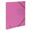 Classeur à élastique 2 anneaux 15 mm A4 en carte lustrée 355 g/m² - Rose - Exacompta
