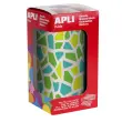 Rouleau de gommettes mosaiques bleu vert 2460 unit&eacute;s - Apli 