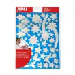 Gommettes No&euml;l or/argent motifs et tailles assorties 4 feuilles - Apli 