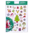 Gommettes enlevables No&euml;l 6 feuilles - Apli 