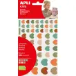 Gommettes coeurs enlevables couleurs Vintage 6 feuilles - Apli 