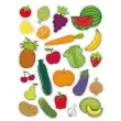 Gommettes thématiques Fruits et légumes 3 feuilles - Apli