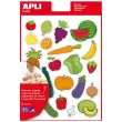 Gommettes thématiques Fruits et légumes 3 feuilles - Apli